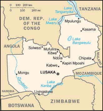 Zambia map Zambia map
