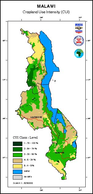Malawi crop use map Malawi crop use map