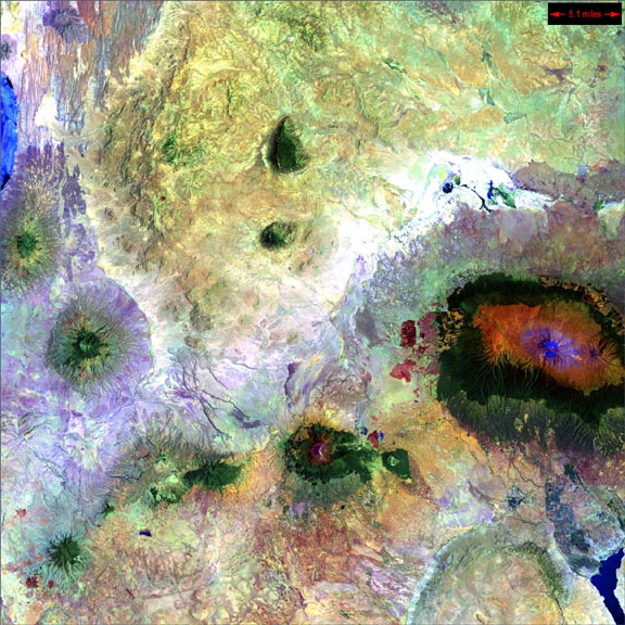 Satellite photo of Kilimanjaro