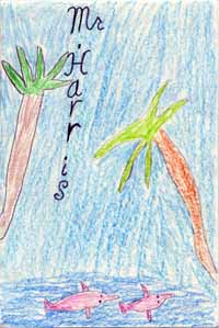 palms over river drawing palms over river drawing