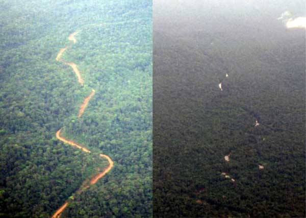 road vs. river crowding a boat photo