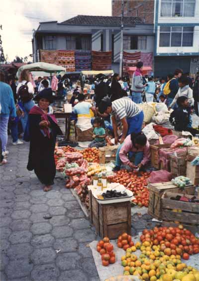 Photo of fruit and vegetables at Otavalo market